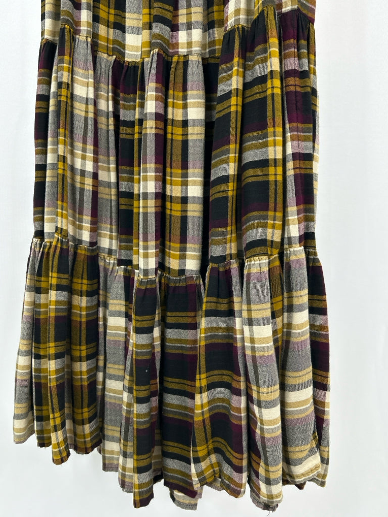 NATURAL LIFE Women Size M Brown Plaid Skirt