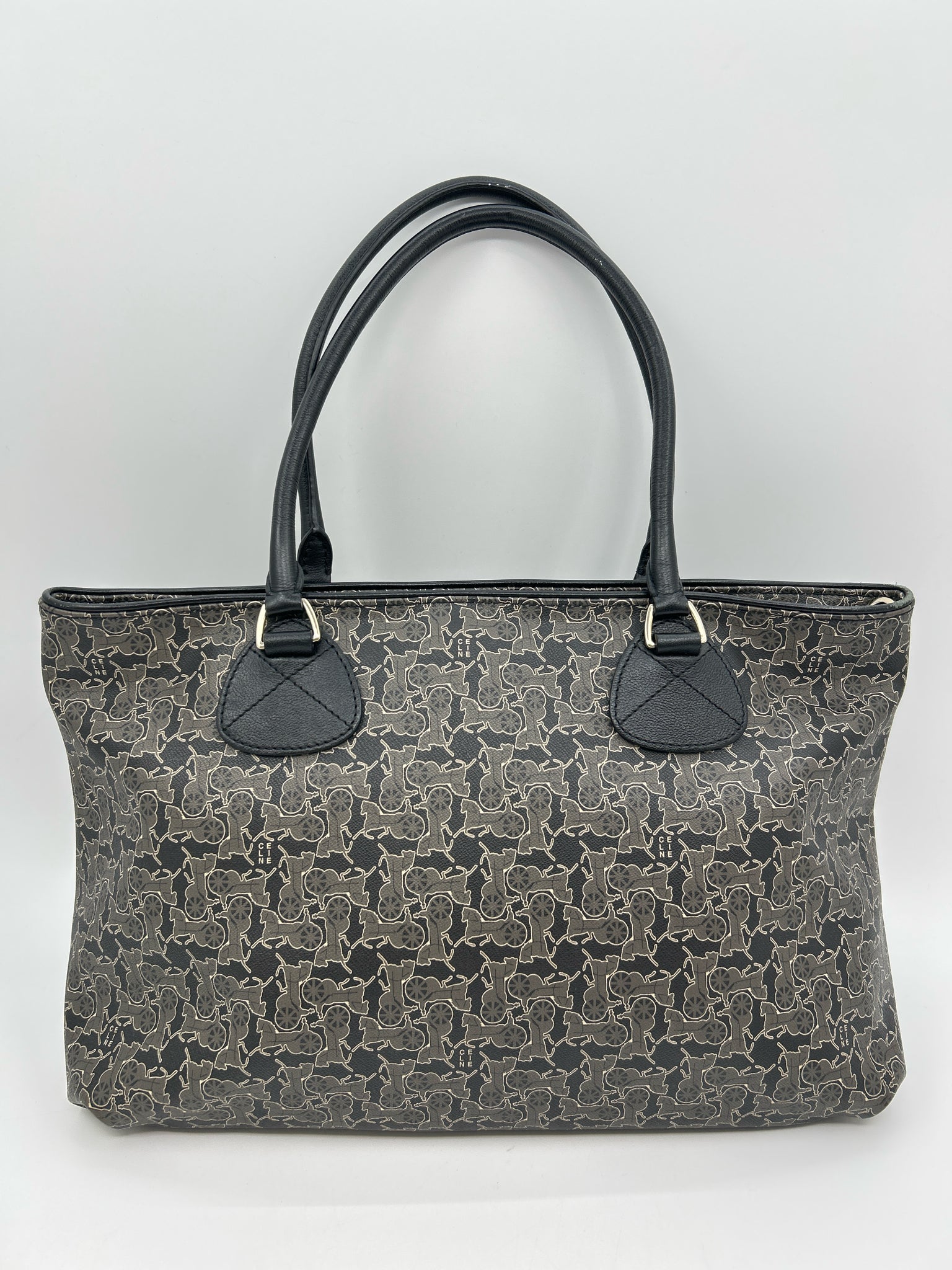 CELINE Black and Grey Women Purse Tote