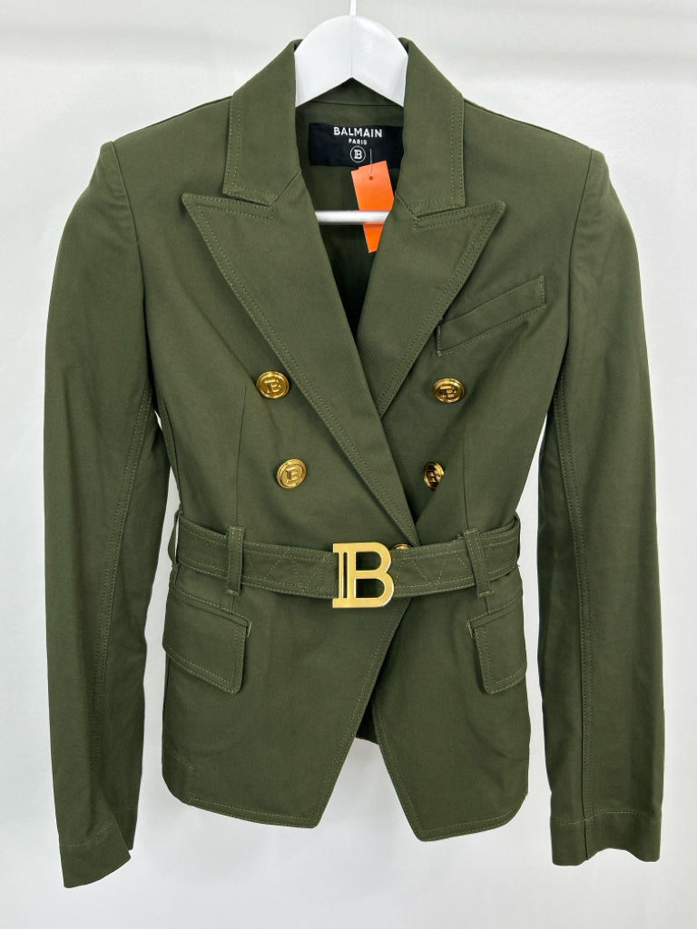 BALMAIN Women Size XS Green Jacket