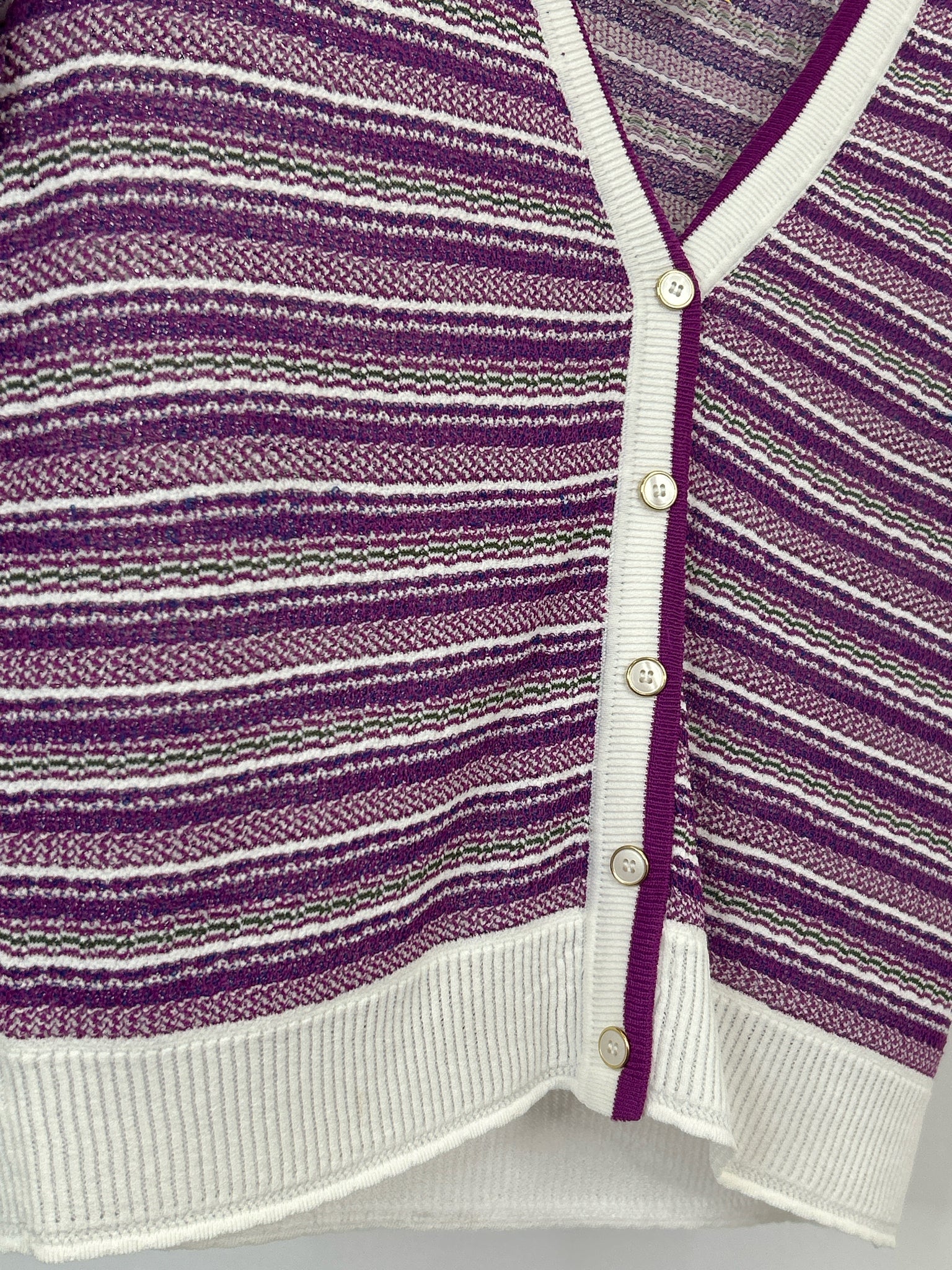 VERONICA BEARD Size XS PURPLE AND WHITE Women Cardigan