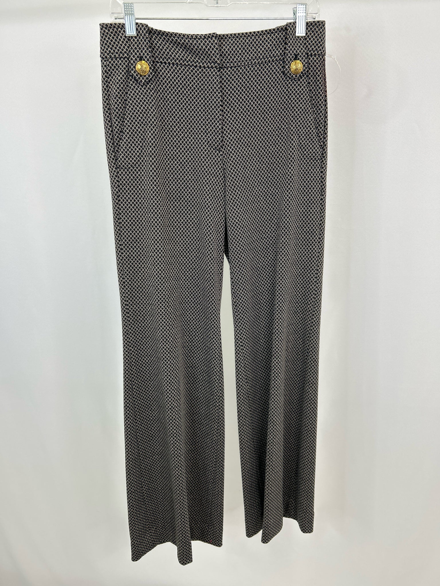 White House Black Market Size 6 Black Print Women Pants NWT