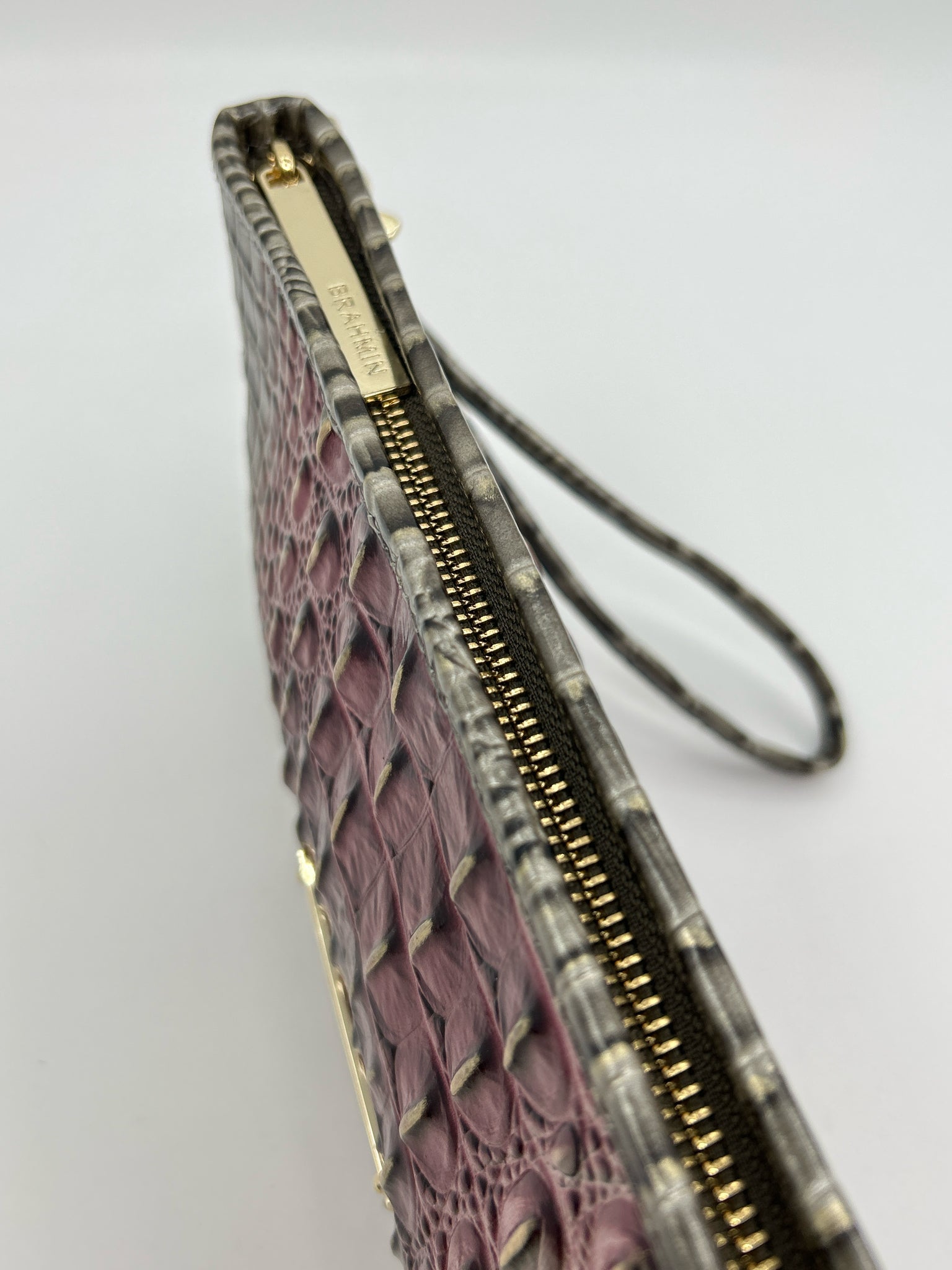 BRAHMIN GRAY AND PLUM Women Wristlet