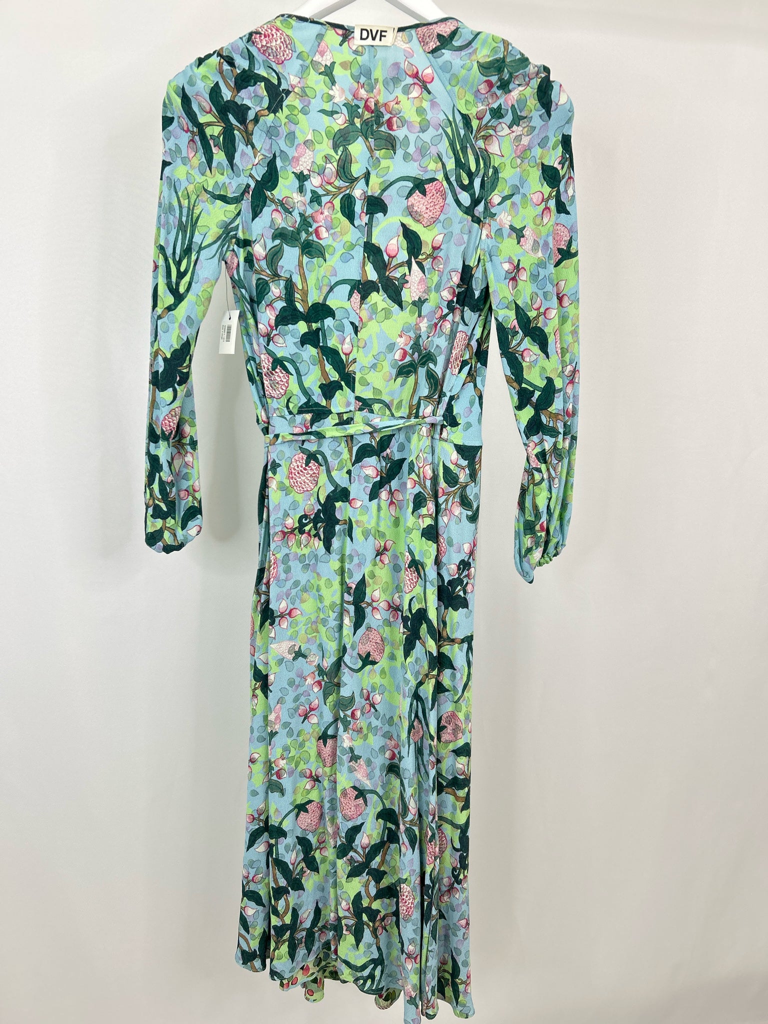 DIANE VON FURSTENBERG Size XS Blue & Green Floral Women Dress NWT