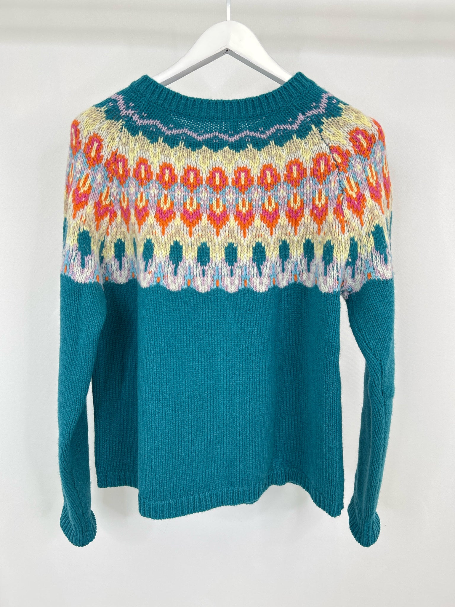 SUNDANCE Size XL Teal Print Women Cardigan