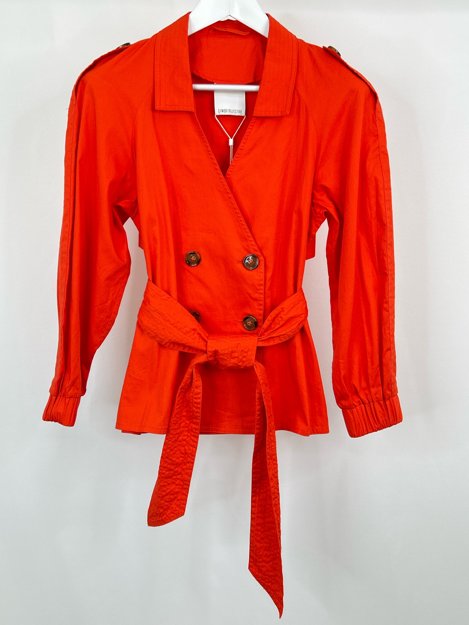 C/MEO COLLECTIVE Size S Orange Women Trench Coat NWT