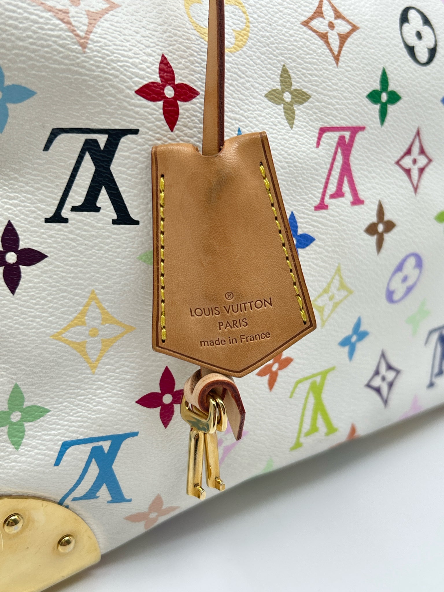 LOUIS VUITTON White Monogram Speedy Women Purse