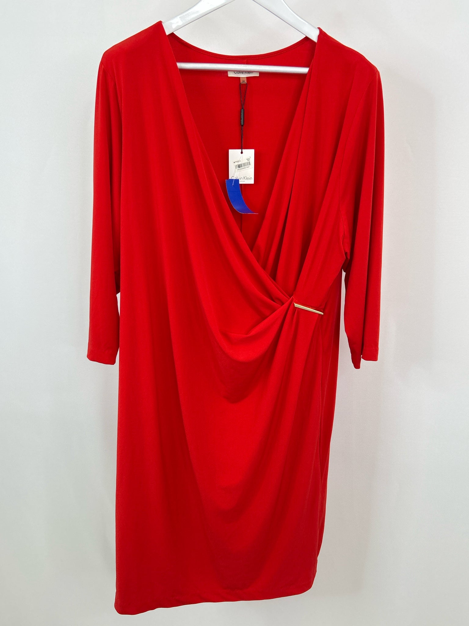 CALVIN KLEIN Size 3X Red Orange Women Dress