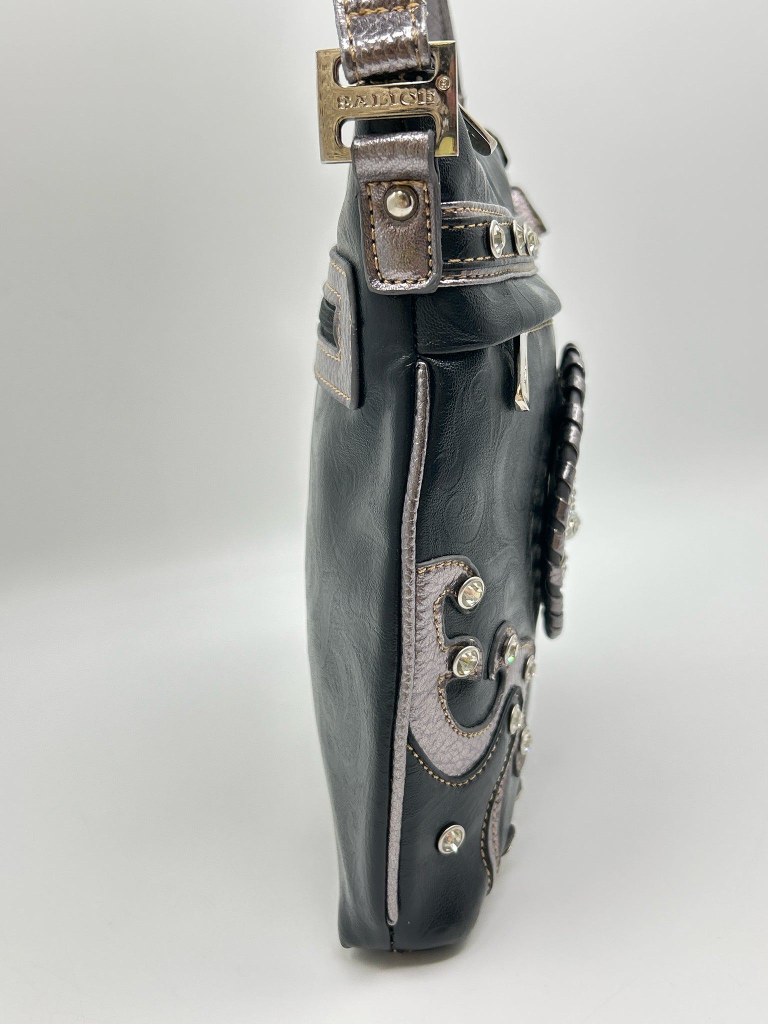 SALICE Black and Silver Women Purse