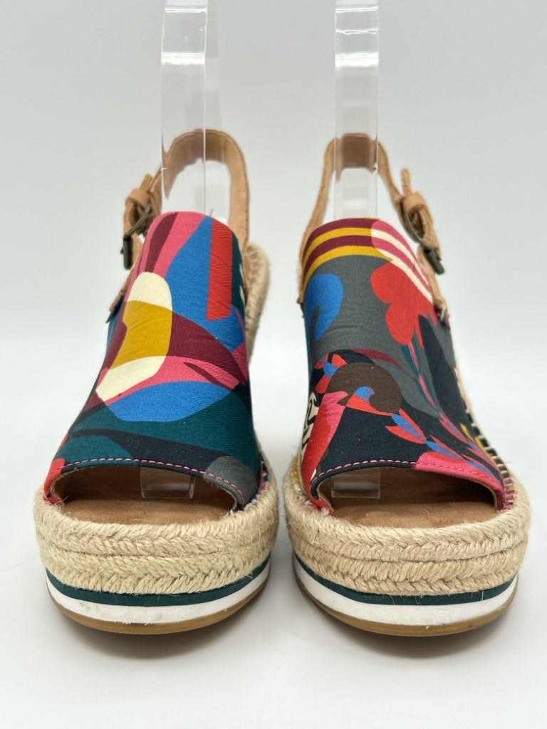 TOMS Size 6.5 Blue Print Women's Sandal