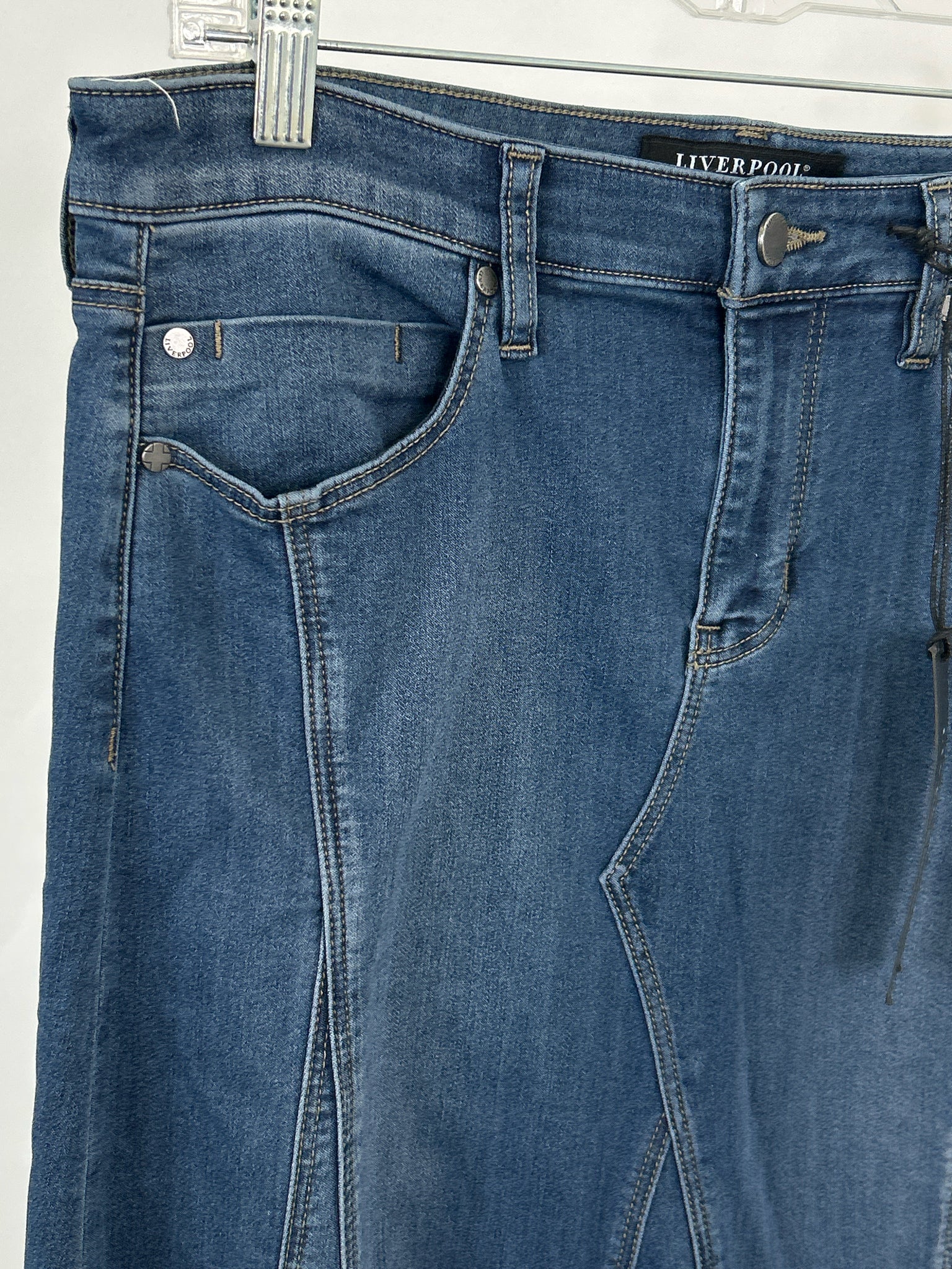 LIVERPOOL Size 10/30 BLUE DENIM Women Skirt