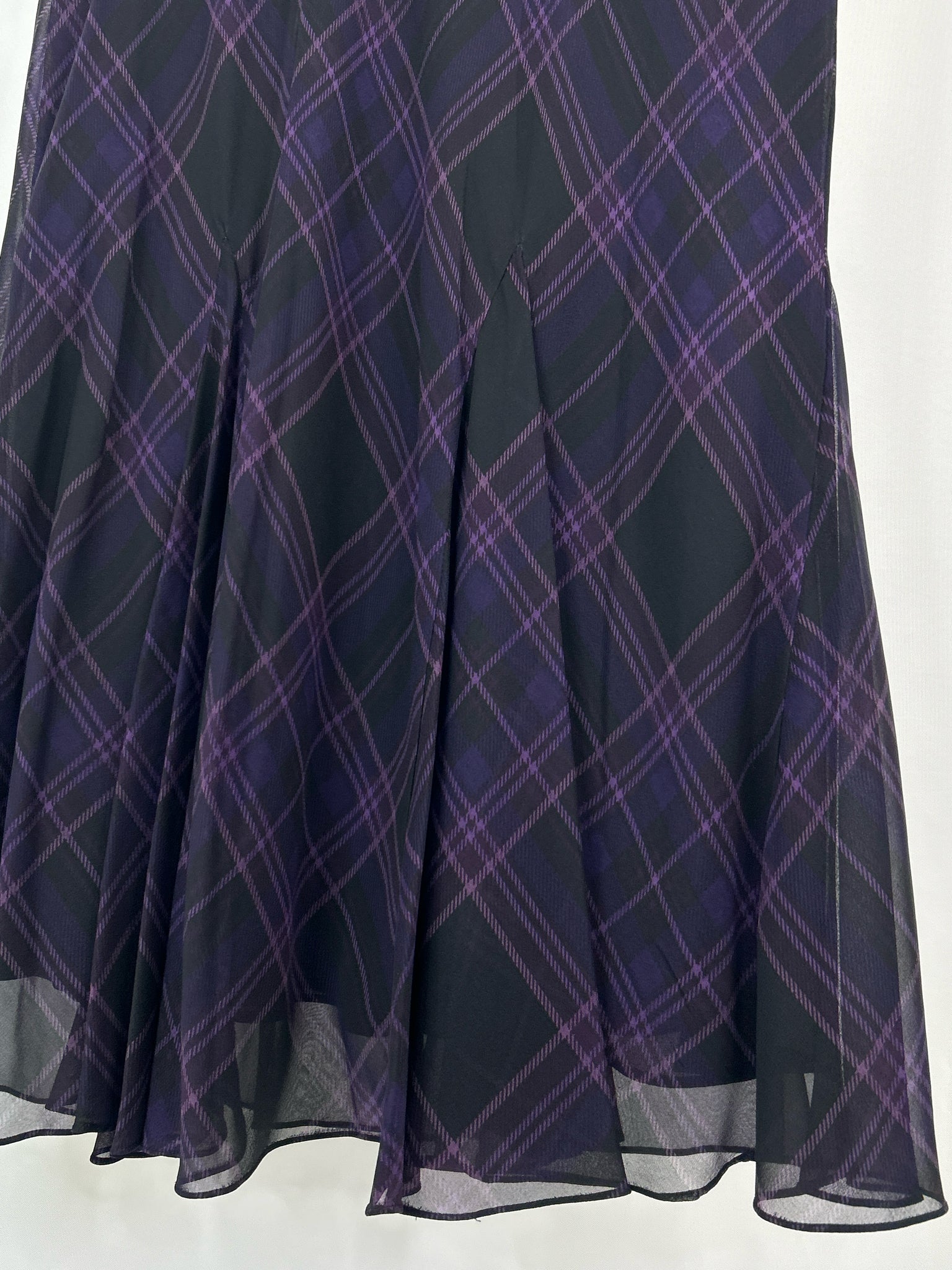 Lauren Ralph Lauren Size 14 Purple Plaid Women Skirt