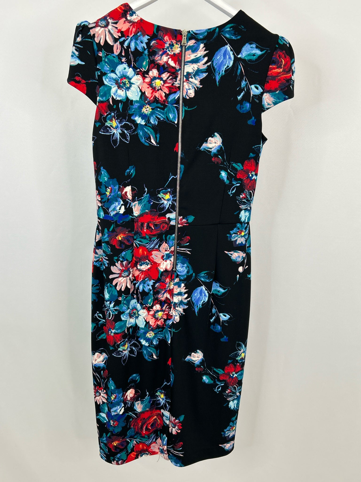 BETSEY JOHNSON Size 12 Black Print Women Dress