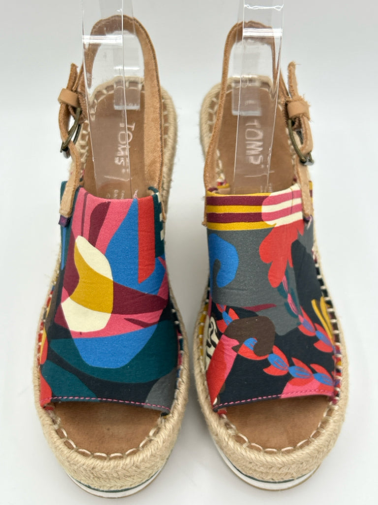 TOMS Size 6.5 Blue Print Women's Sandal