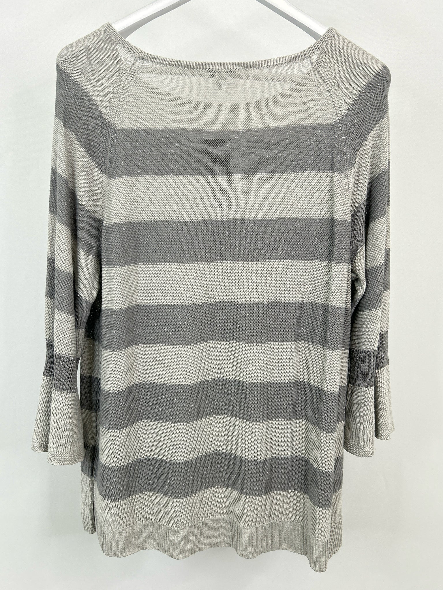 J. JILL Size XL Gray Striped Women Sweater NWT