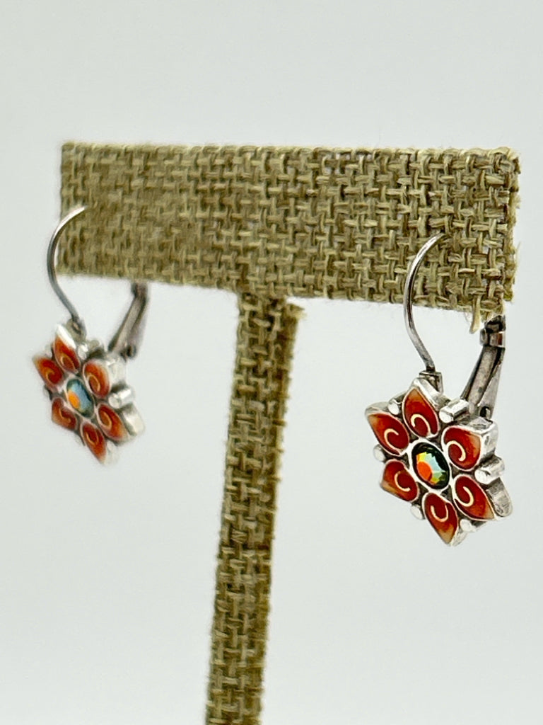 BRIGHTON Silver and Orange Earrings