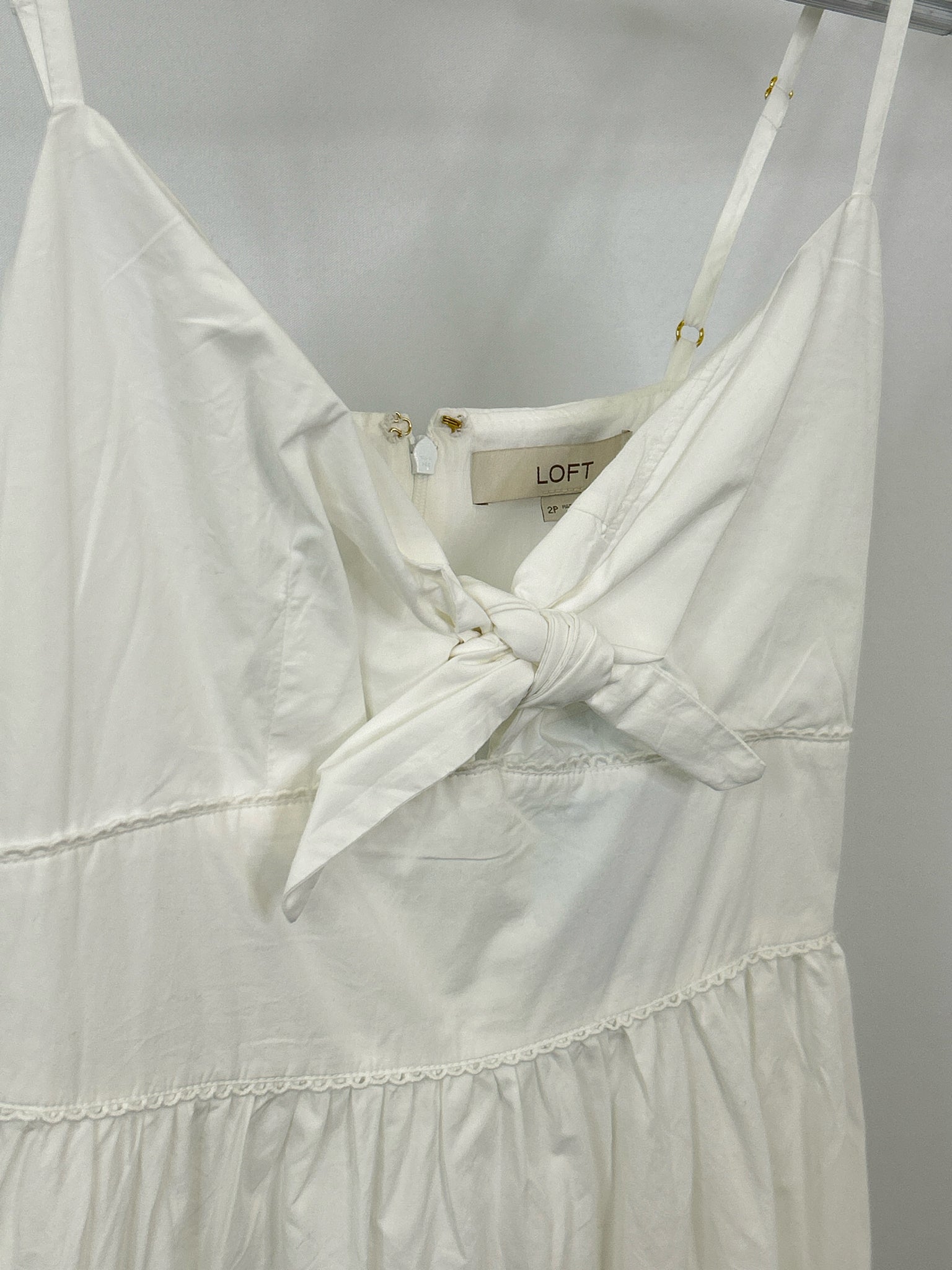 LOFT Size 2P White Women Dress