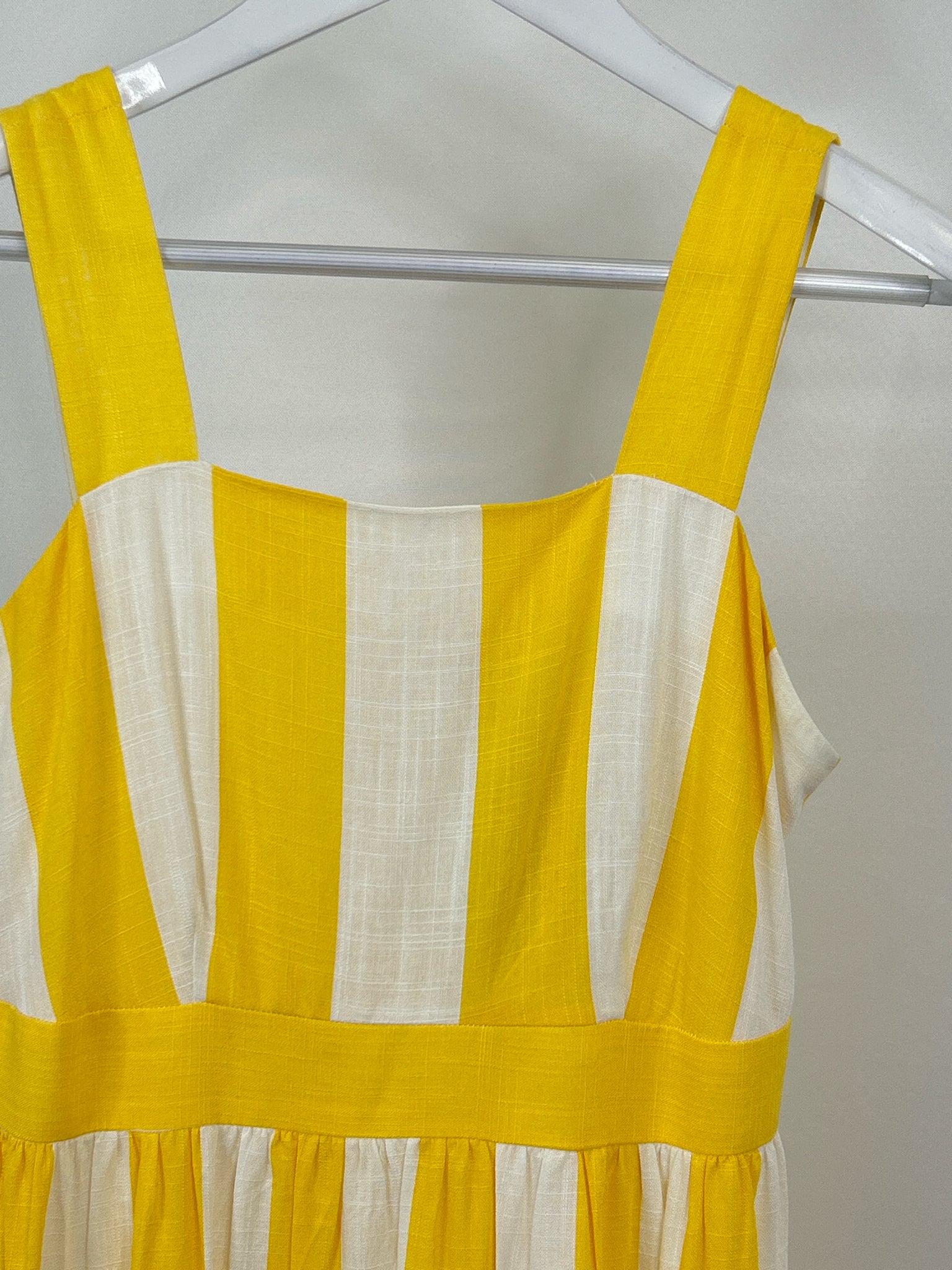 ANN TAYLOR Size 2P Yellow and White Women's Dress