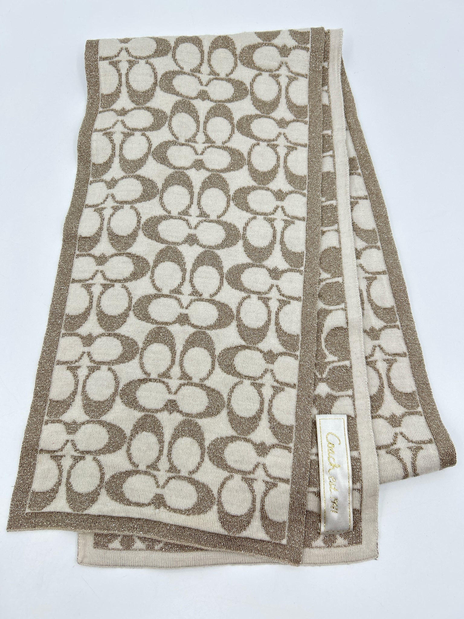 COACH BEIGE AND GOLD Women Scarf
