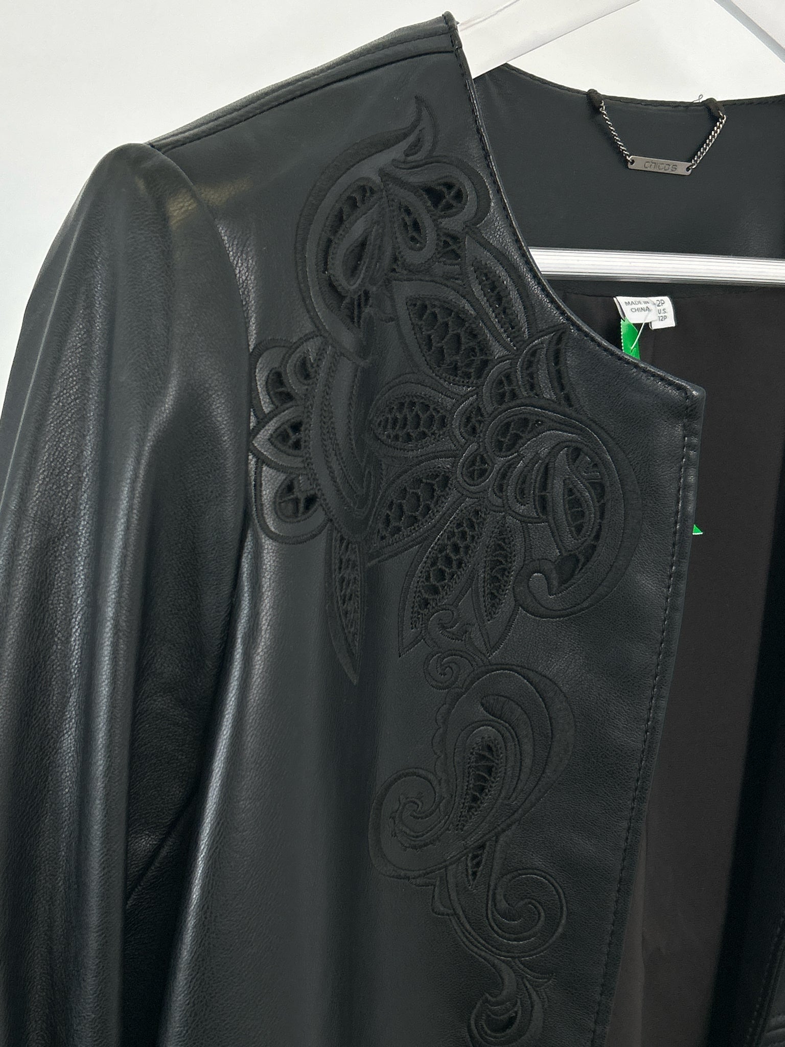 CHICO'S Size 12P Black Women Jacket