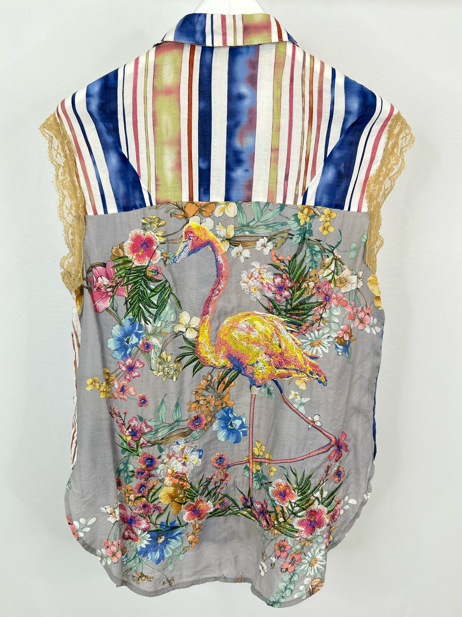 ARATTA Size M blue and white Women Shirt
