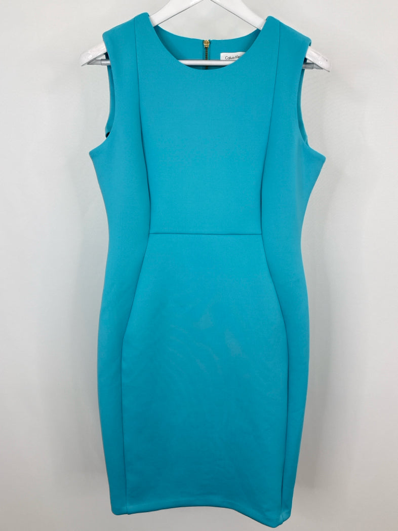 CALVIN KLEIN Size 12 AQUA Women Dress