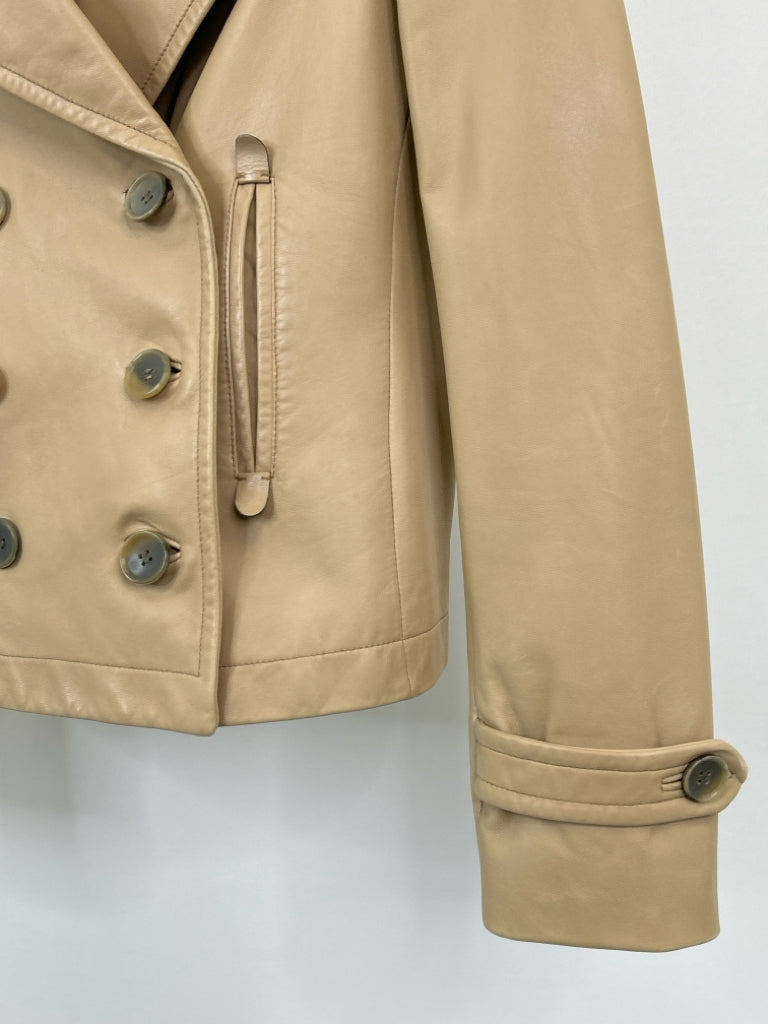 COACH Women Size S Beige Leather Jacket