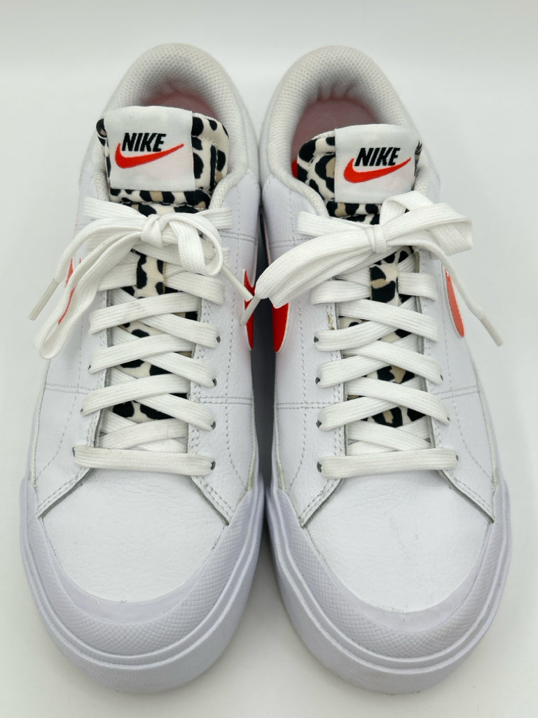 NIKE Size 8 WHITE AND ORANGE Women's Sneakers