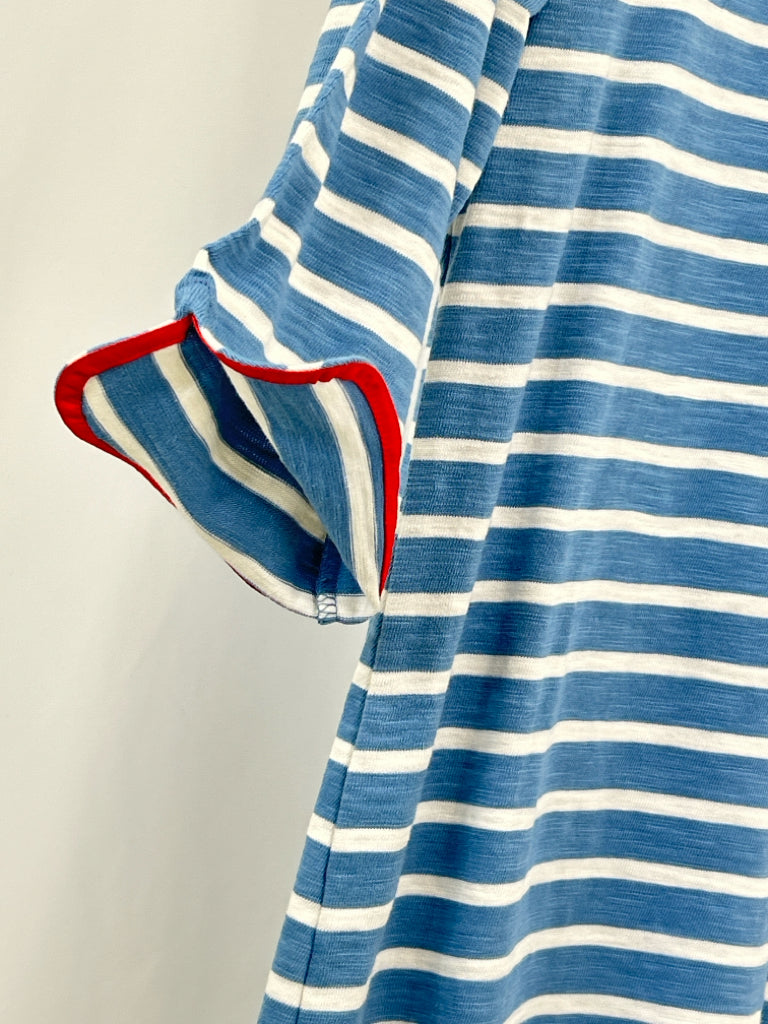 TALBOTS Women Size XL Blue Striped Dress NWT