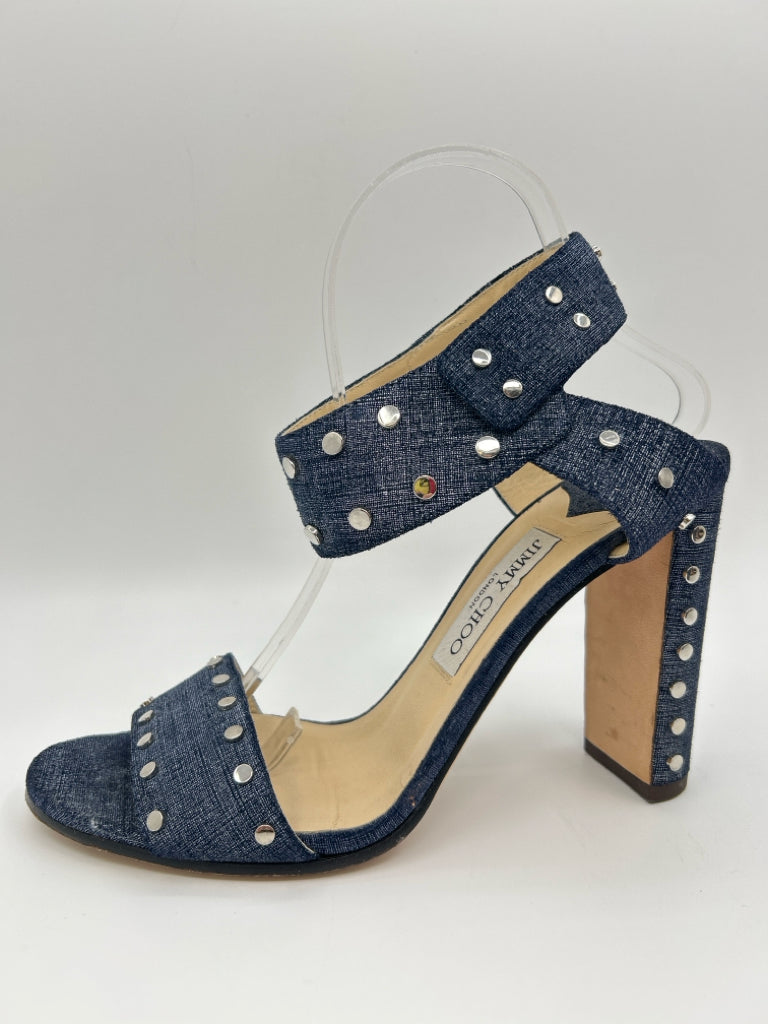 JIMMY CHOO Women Size 40.5 BLUE DENIM Sandal