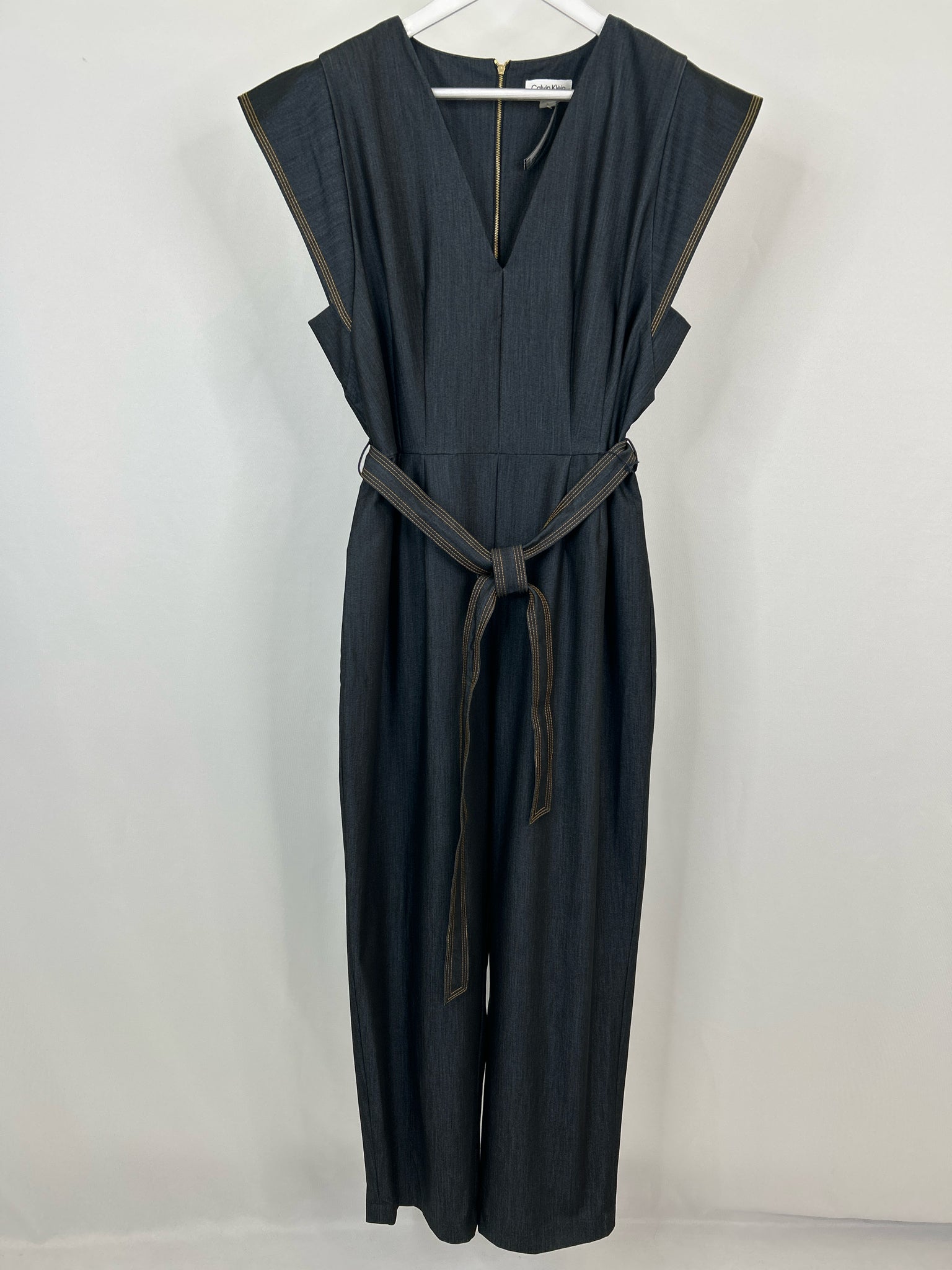 CALVIN KLEIN Size 16 BLUE DENIM Women Jumpsuit