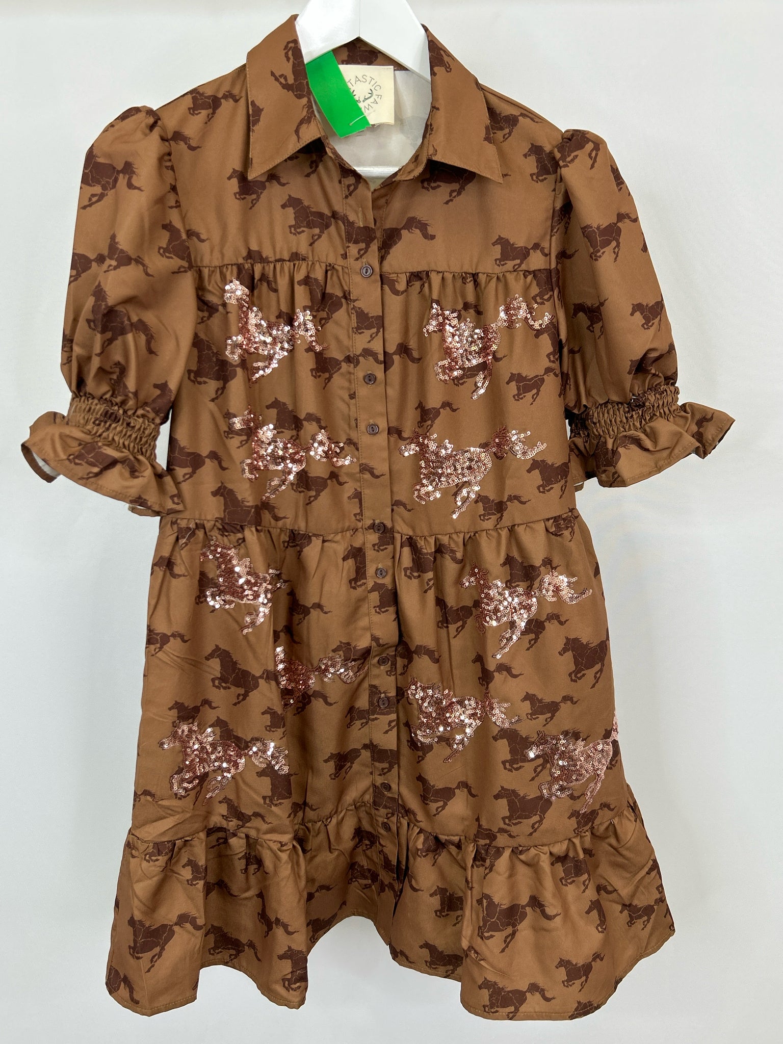 FANTASTIC FAWN Size L Brown Women Dress