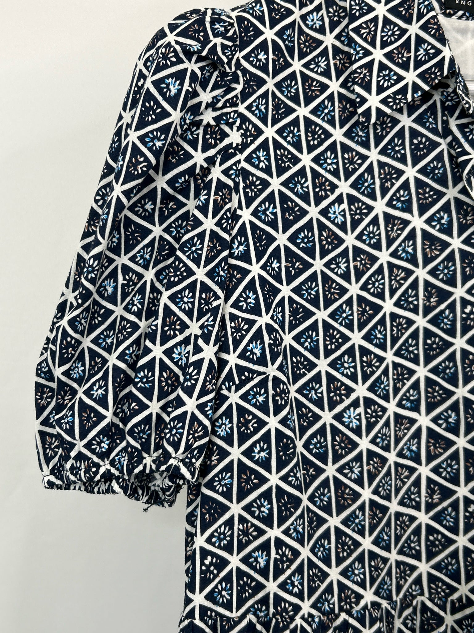 English Factory Size L Navy Print Women Dress