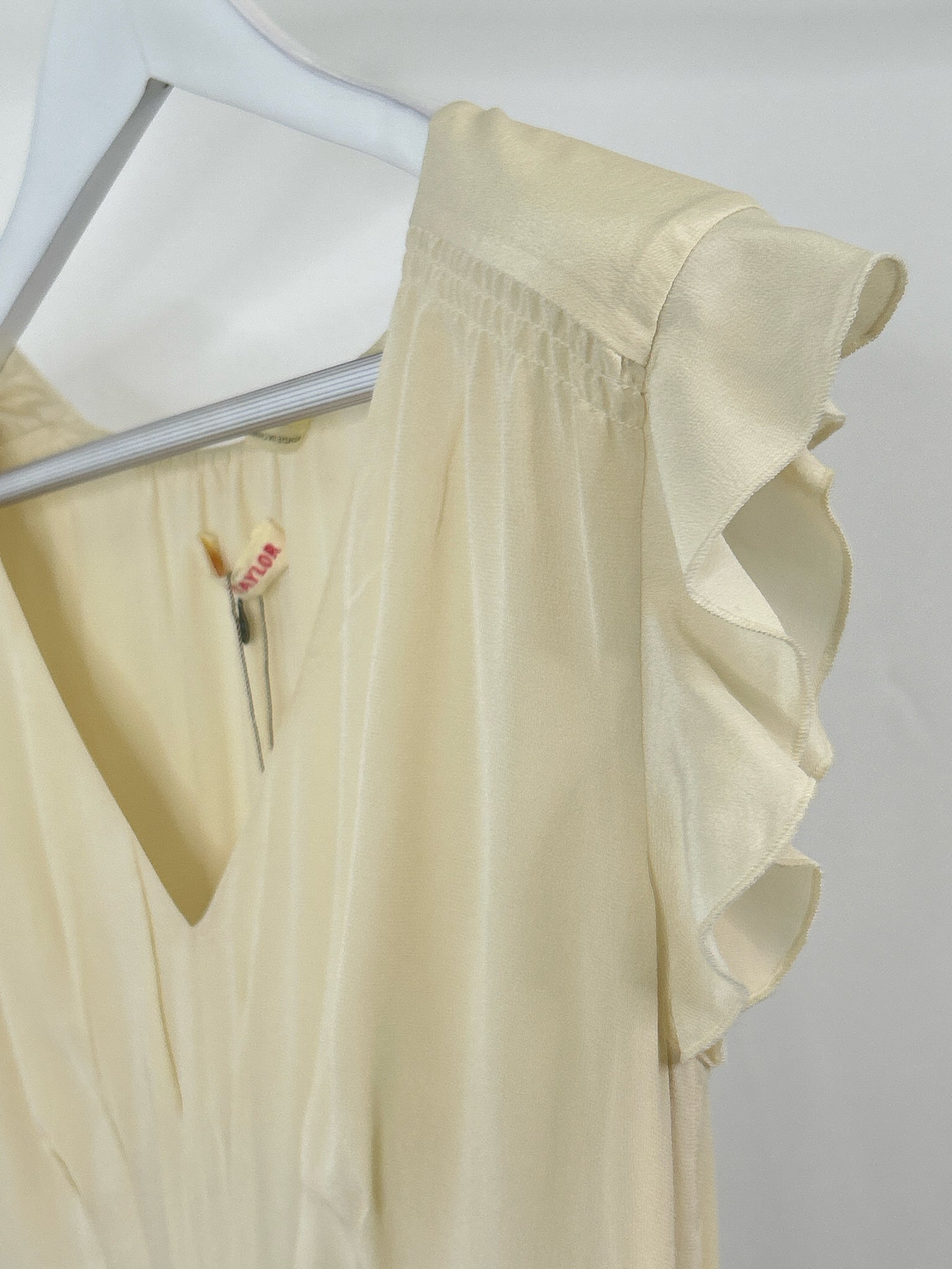 REBECCA TAYLOR Size 6 Cream Print Women Dress NWT
