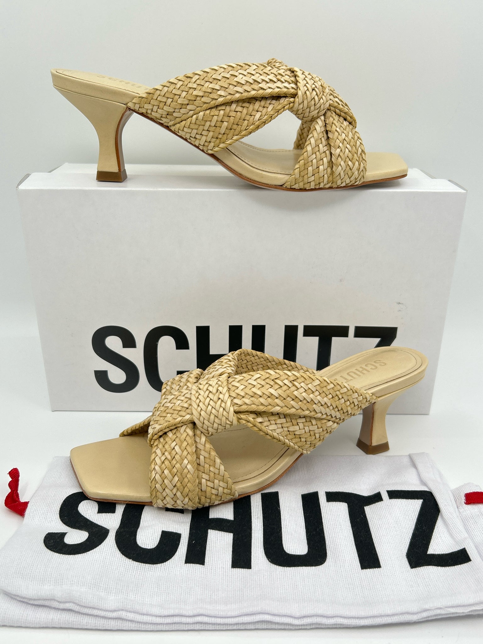 SCHUTZ Size 7.5B Natural Women Sandal NIB