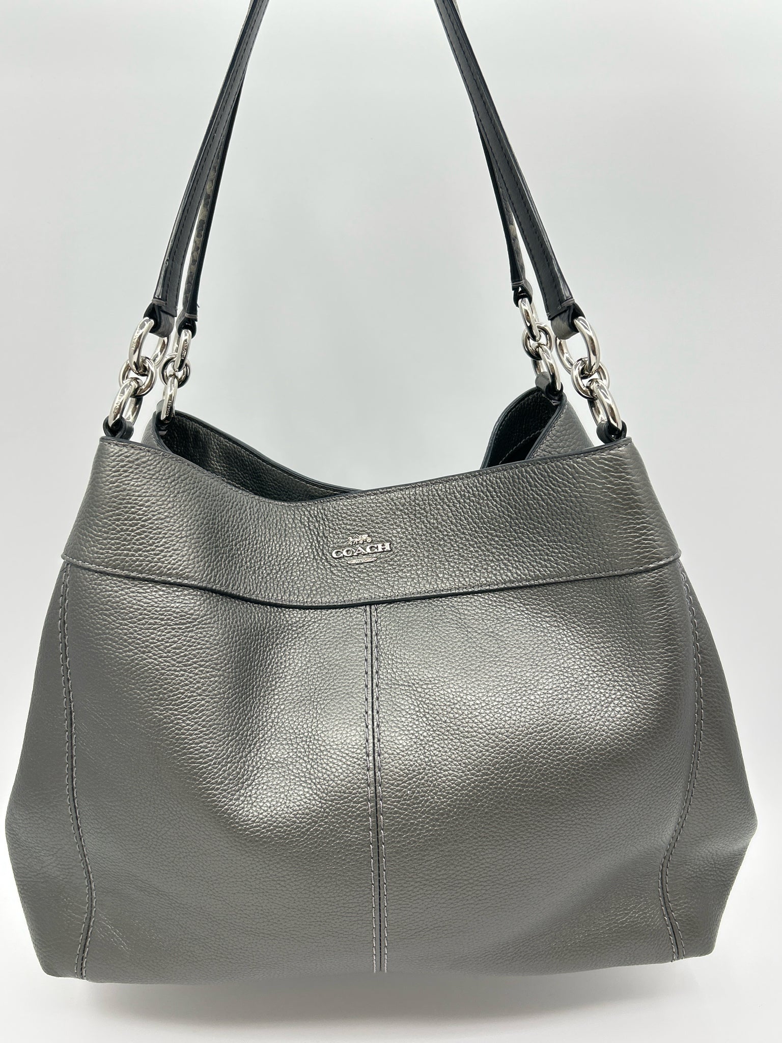 COACH GREY METALLIC Women Purse