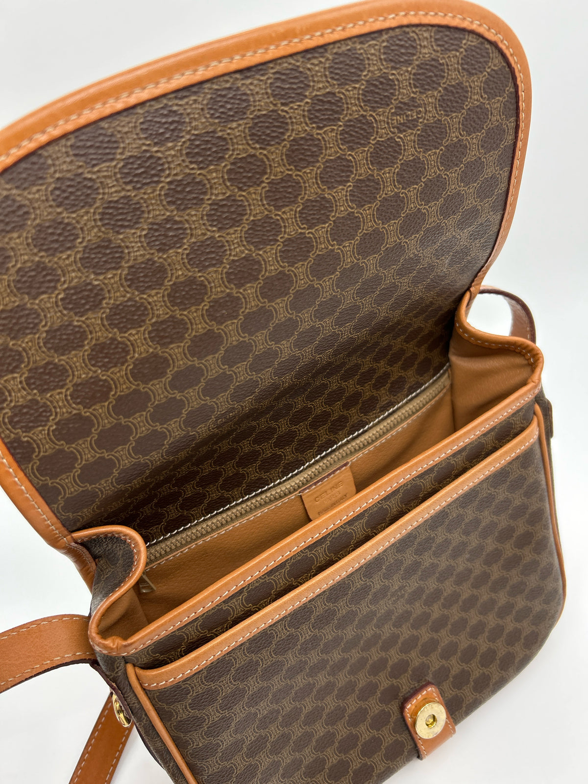 CELINE Brown Print Women Purse