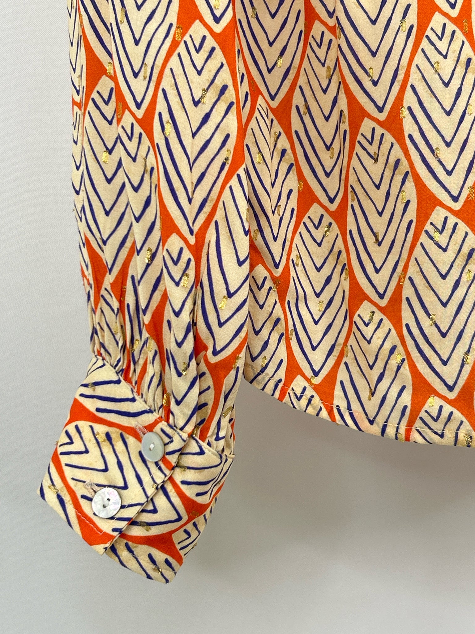 FINLEY Size L Orange and Beige Women Blouse