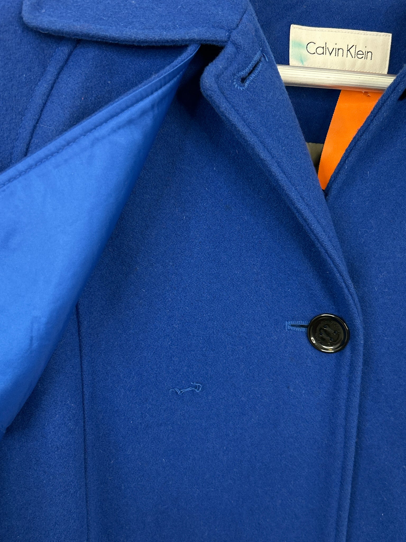 CALVIN KLEIN Size 6 Royal Blue Women Coat