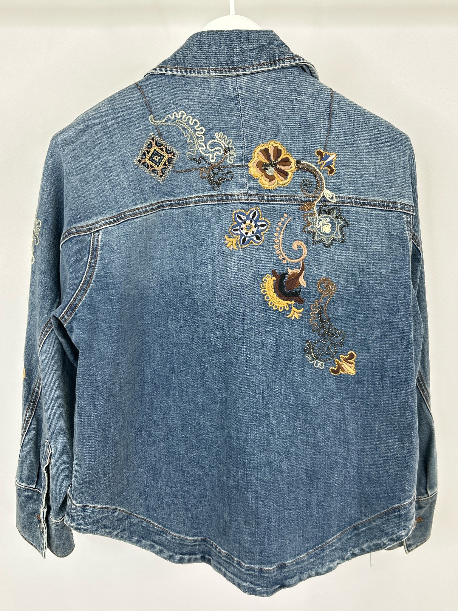CHICO'S Size M BLUE DENIM Women Jacket