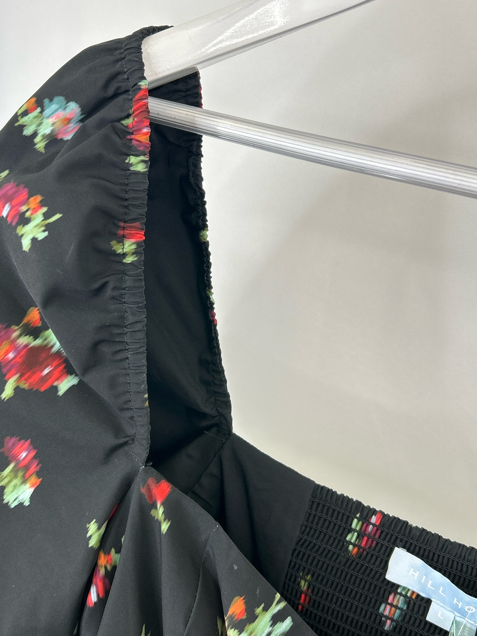 Hill House Size L Black Floral Women Dress