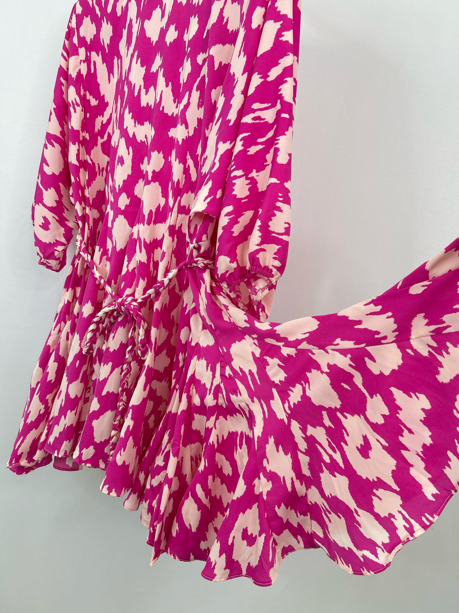 AAKAA Size L Fuschia Print Women Dress NWT