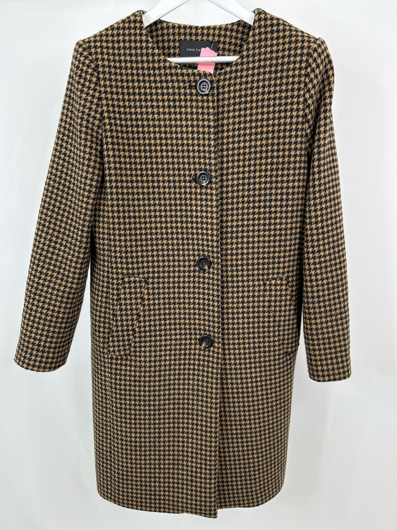 ANN TAYLOR Size L BEIGE AND BLACK Women Coat