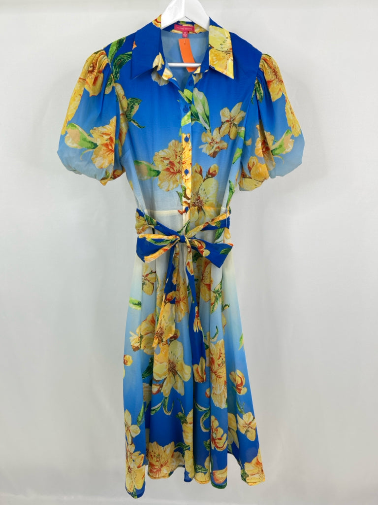 JEALOUS TOMATO Size M BLUE AND YELLOW Women's Dress