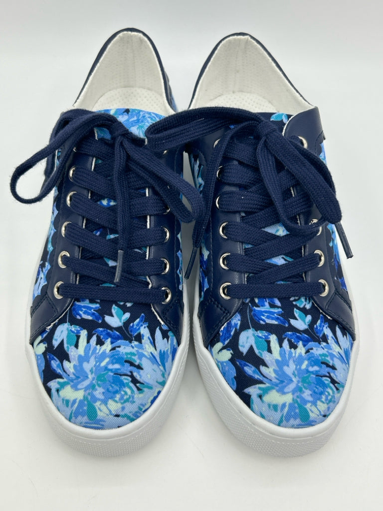 ISAAC MIZRAHI LIVE! Women Size 7.5 Blue floral Sneakers