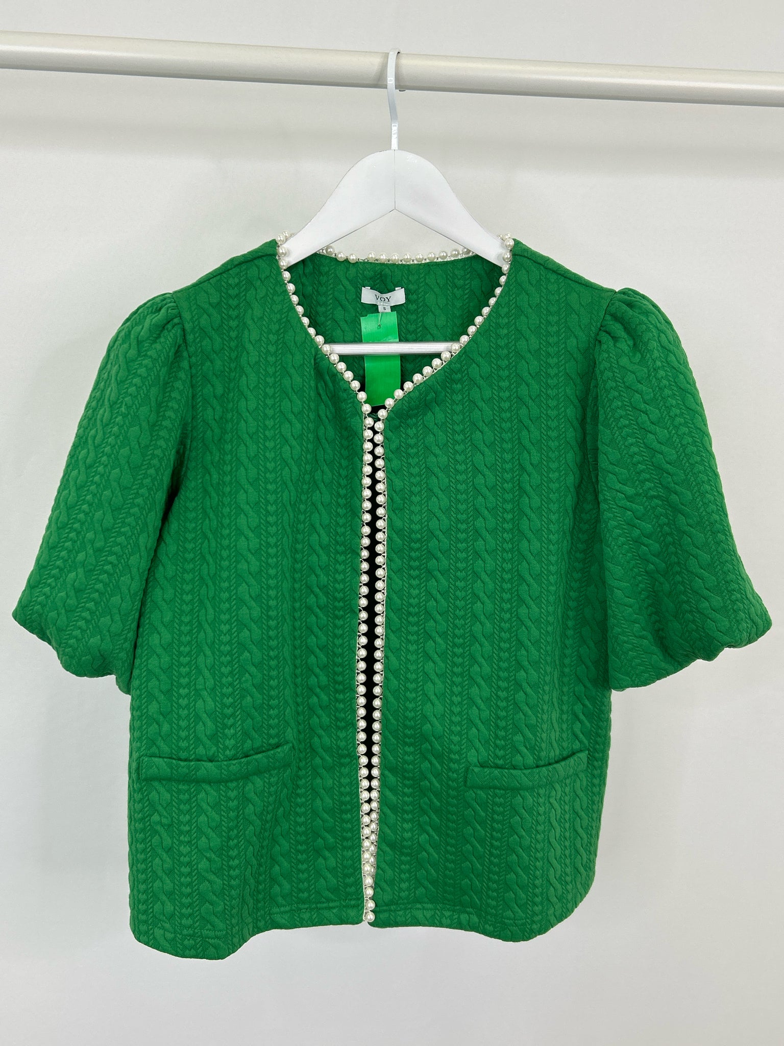 VOY Size S Green Women Cardigan