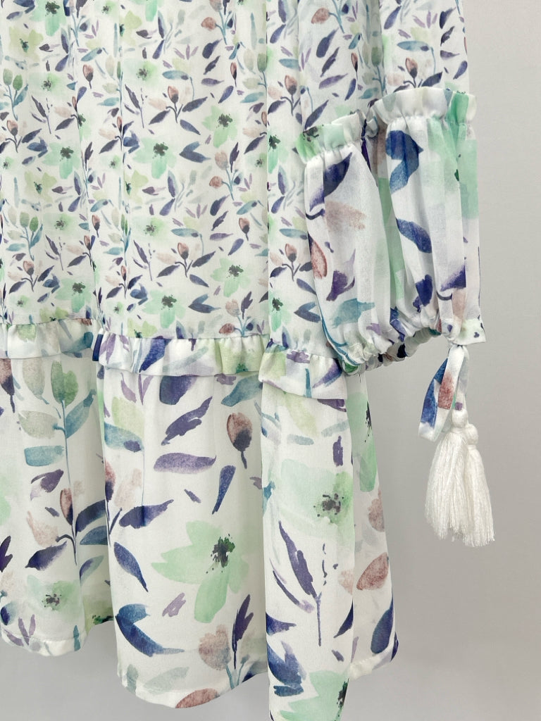 ALLISON Size M White Print Women's Dress