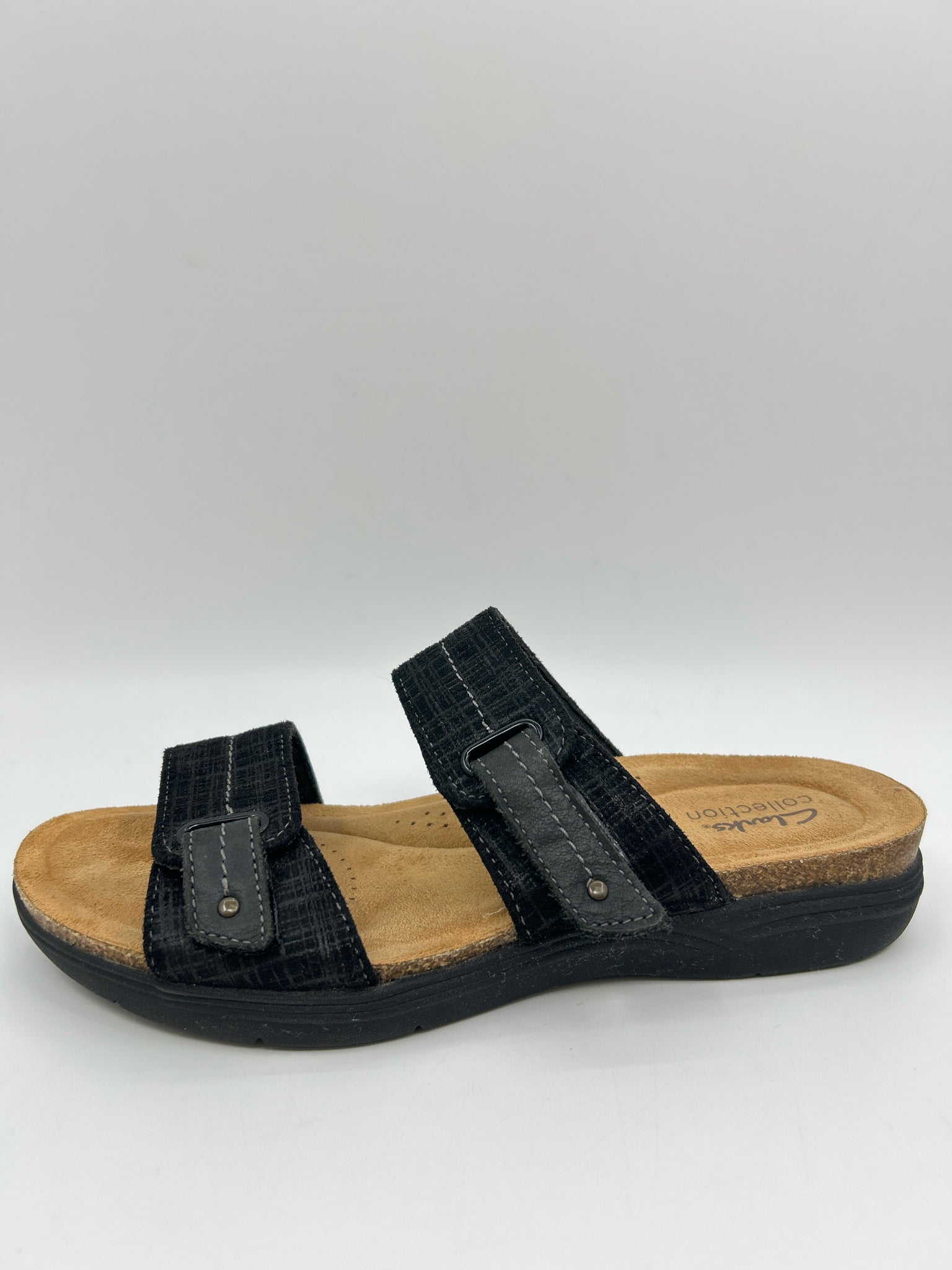 CLARKS Size 8.5 Black & Brown Women Sandal