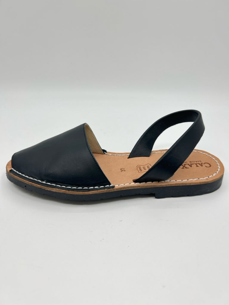 Calaxini Size 37 Black Women's Sandal