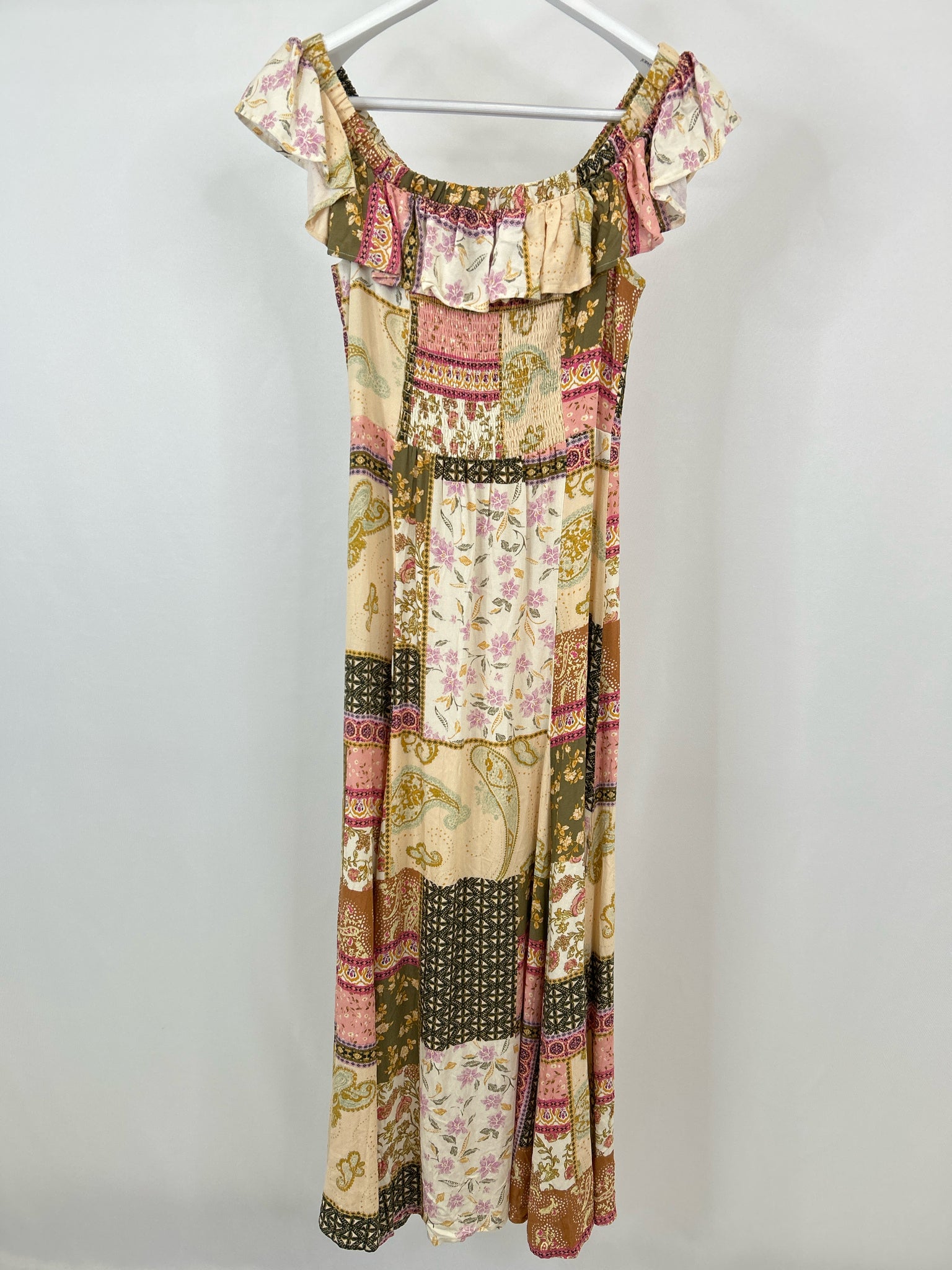 Z Supply Size M Cream Print Women Dress