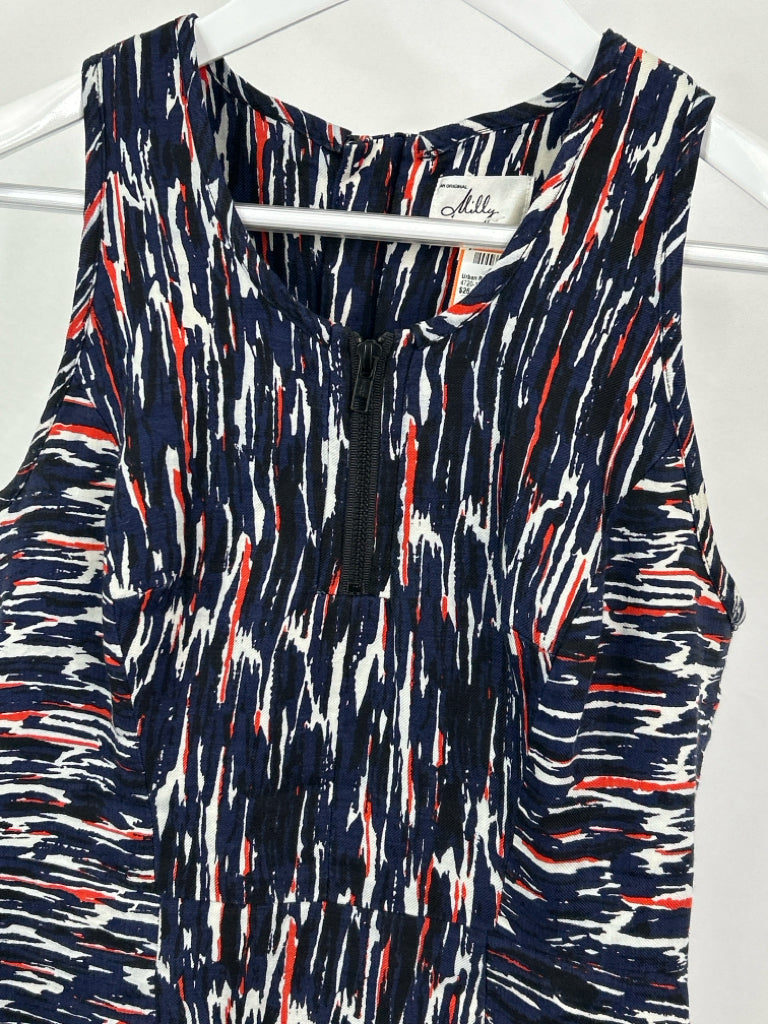 MILLY Women Size 6 Navy Print Dress